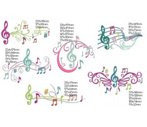 Stickserie - Colorful Music Noten